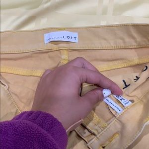 Cropped loft yellow jeans